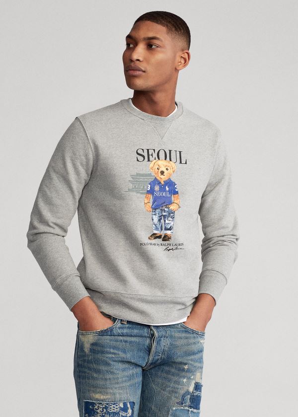 Men's Polo Ralph Lauren Seoul Bear Fleece Sweatshirt | 079163SLB